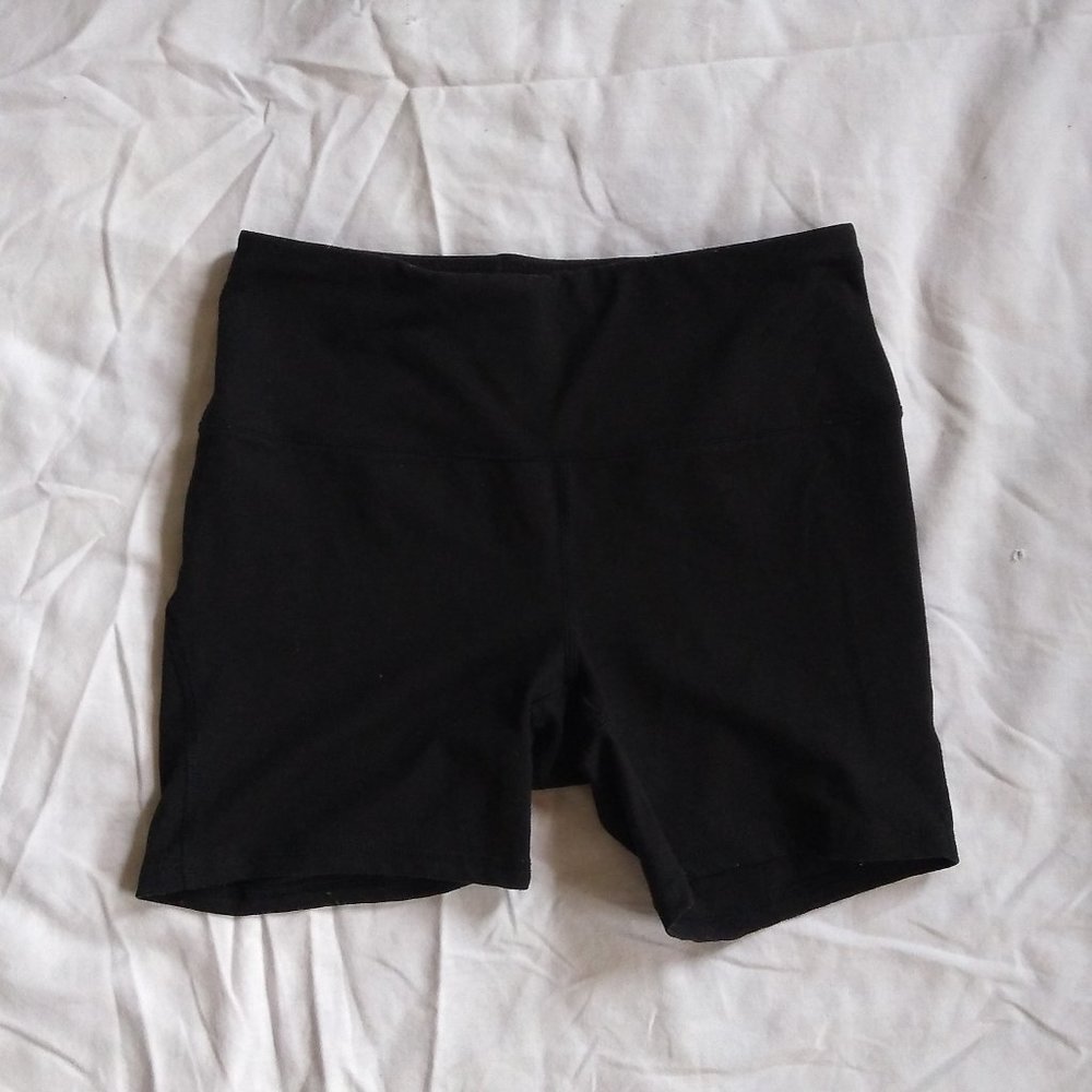 DSG black compression exercise high-waisted shorts